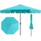 Costway 10 FT Patio Umbrella with Crank Tilt Adjustment Ruffles Vented Top 8 Ribs Beige/Brown/Gray/Blue/Red